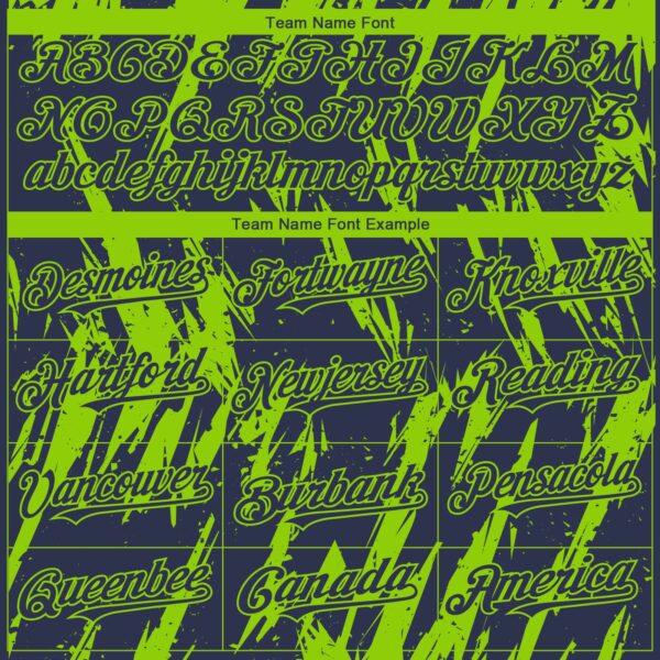 Custom Navy Neon Green Splatter Torn Sharp Brush Stroke Authentic Baseball Jersey