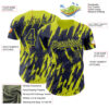 Custom Navy Neon Yellow Splatter Torn Sharp Brush Stroke Authentic Baseball Jersey