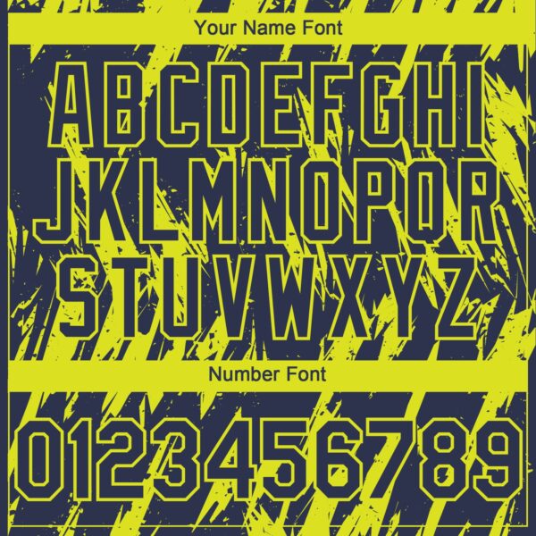 Custom Navy Neon Yellow Splatter Torn Sharp Brush Stroke Authentic Baseball Jersey