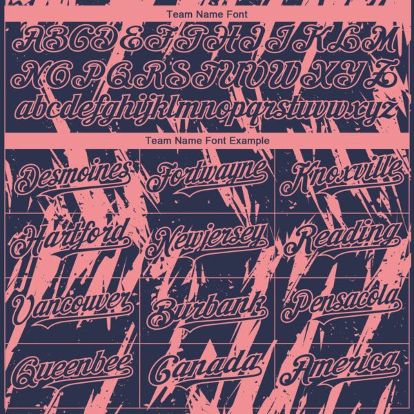 Custom Navy Medium Pink Splatter Torn Sharp Brush Stroke Authentic Baseball Jersey