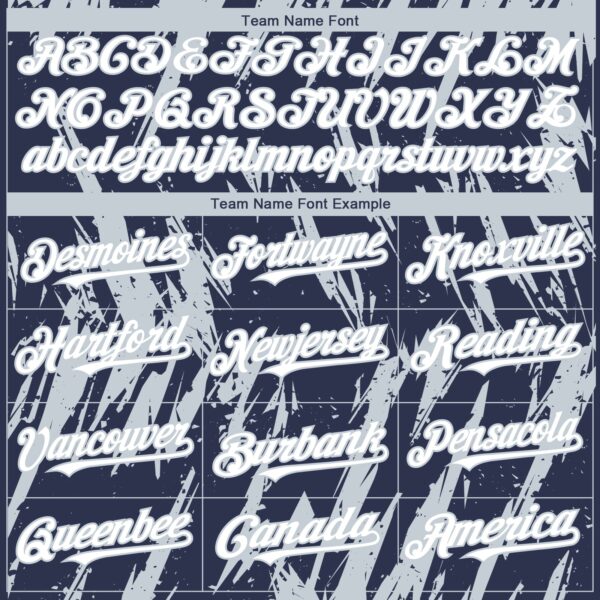 Custom Navy White-Silver Splatter Torn Sharp Brush Stroke Authentic Baseball Jersey