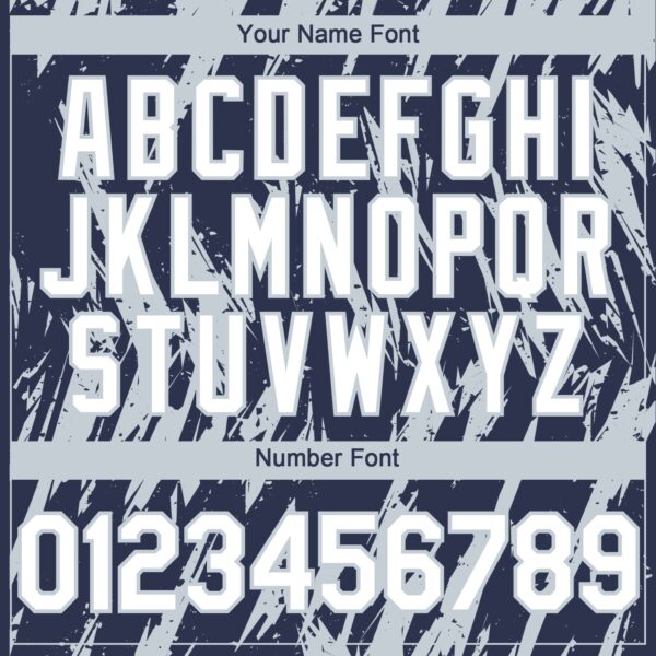 Custom Navy White-Silver Splatter Torn Sharp Brush Stroke Authentic Baseball Jersey