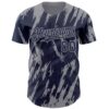 Custom Navy Gray Splatter Torn Sharp Brush Stroke Authentic Baseball Jersey