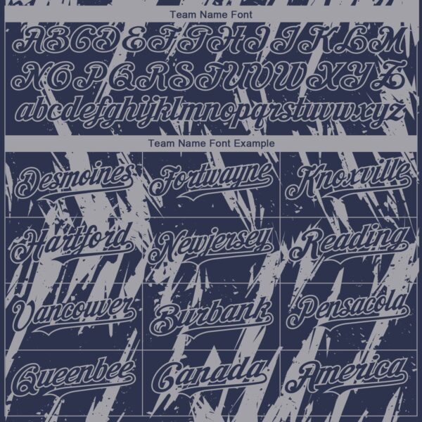 Custom Navy Gray Splatter Torn Sharp Brush Stroke Authentic Baseball Jersey