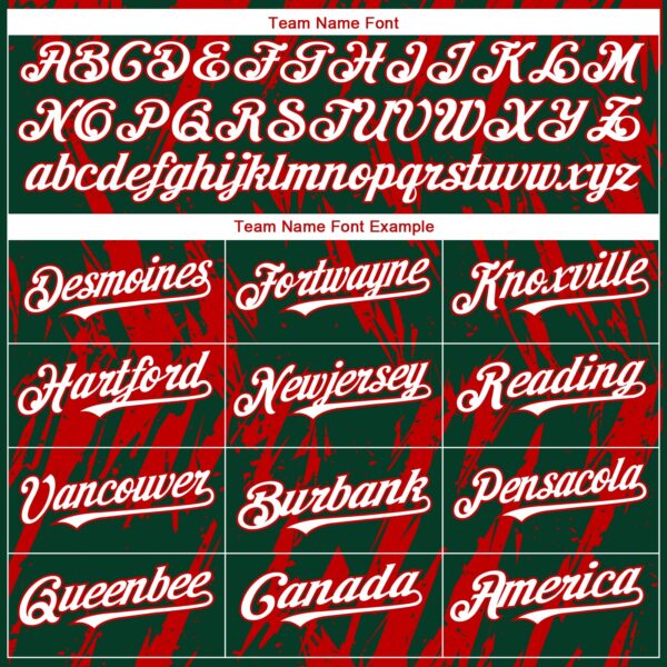 Custom Green White-Red Splatter Torn Sharp Brush Stroke Authentic Baseball Jersey