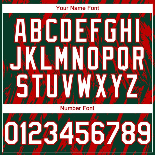 Custom Green White-Red Splatter Torn Sharp Brush Stroke Authentic Baseball Jersey