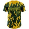 Custom Green Yellow Splatter Torn Sharp Brush Stroke Authentic Baseball Jersey