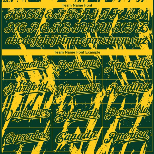 Custom Green Yellow Splatter Torn Sharp Brush Stroke Authentic Baseball Jersey