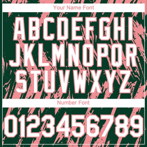 Custom Green White-Medium Pink Splatter Torn Sharp Brush Stroke Authentic Baseball Jersey