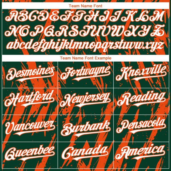 Custom Green White-Orange Splatter Torn Sharp Brush Stroke Authentic Baseball Jersey