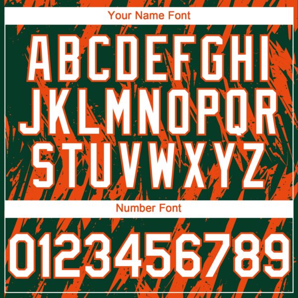 Custom Green White-Orange Splatter Torn Sharp Brush Stroke Authentic Baseball Jersey