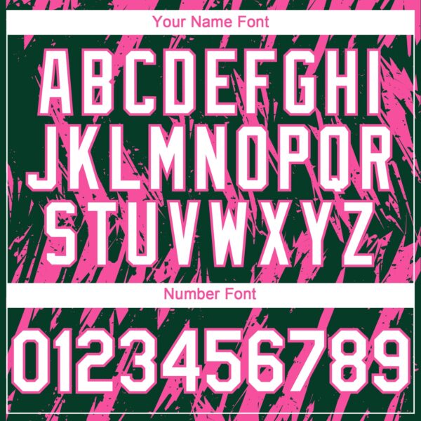 Custom Green White-Pink Splatter Torn Sharp Brush Stroke Authentic Baseball Jersey