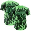 Custom Green Pea Green Splatter Torn Sharp Brush Stroke Authentic Baseball Jersey