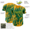 Custom Kelly Green Gold Splatter Torn Sharp Brush Stroke Authentic Baseball Jersey
