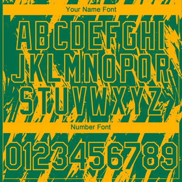 Custom Kelly Green Gold Splatter Torn Sharp Brush Stroke Authentic Baseball Jersey