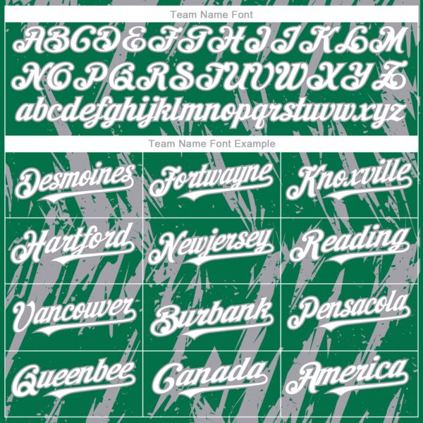 Custom Kelly Green White-Gray Splatter Torn Sharp Brush Stroke Authentic Baseball Jersey