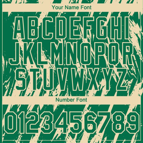 Custom Kelly Green Cream Splatter Torn Sharp Brush Stroke Authentic Baseball Jersey