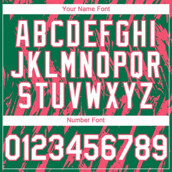 Custom Kelly Green White-Neon Pink Splatter Torn Sharp Brush Stroke Authentic Baseball Jersey