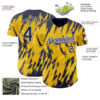 Custom Yellow Navy-White Splatter Torn Sharp Brush Stroke Authentic Baseball Jersey