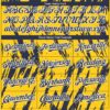 Custom Yellow Navy-White Splatter Torn Sharp Brush Stroke Authentic Baseball Jersey