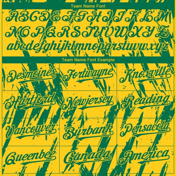 Custom Yellow Kelly Green-White Splatter Torn Sharp Brush Stroke Authentic Baseball Jersey