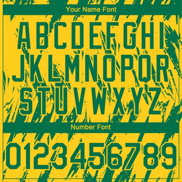 Custom Yellow Kelly Green-White Splatter Torn Sharp Brush Stroke Authentic Baseball Jersey