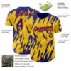 Custom Yellow Dark Purple-Orange Splatter Torn Sharp Brush Stroke Authentic Baseball Jersey