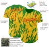 Custom Yellow Red-Grass Green Splatter Torn Sharp Brush Stroke Authentic Baseball Jersey
