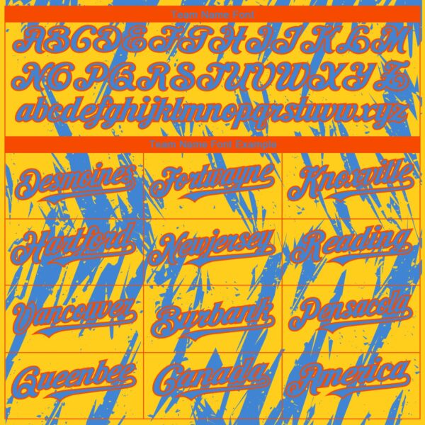 Custom Yellow Powder Blue-Orange Splatter Torn Sharp Brush Stroke Authentic Baseball Jersey