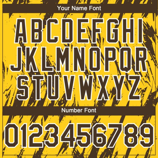 Custom Yellow Brown-White Splatter Torn Sharp Brush Stroke Authentic Baseball Jersey