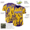 Custom Yellow Purple-White Splatter Torn Sharp Brush Stroke Authentic Baseball Jersey