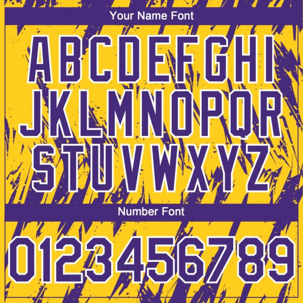 Custom Yellow Purple-White Splatter Torn Sharp Brush Stroke Authentic Baseball Jersey