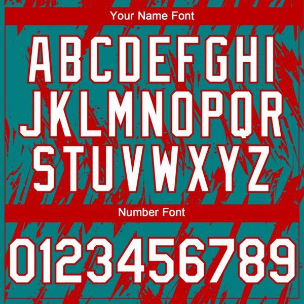 Custom Teal White-Red Splatter Torn Sharp Brush Stroke Authentic Baseball Jersey