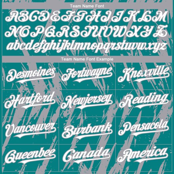 Custom Teal White-Gray Splatter Torn Sharp Brush Stroke Authentic Baseball Jersey