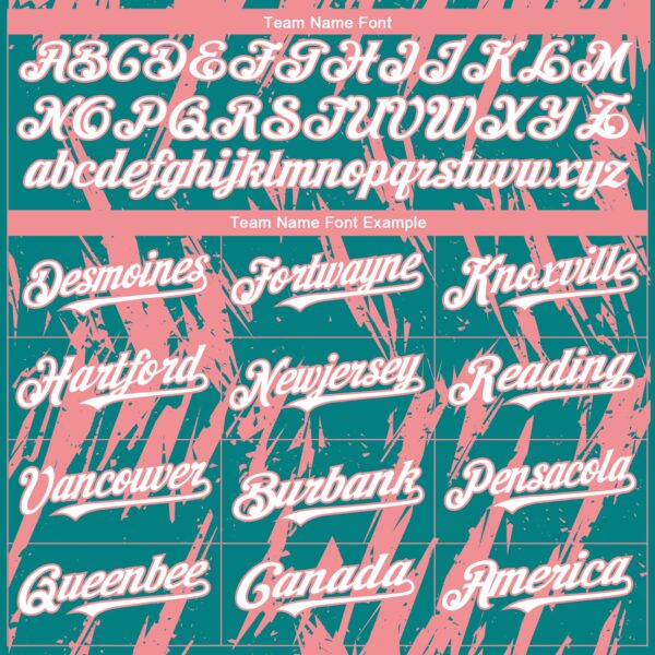 Custom Teal White-Medium Pink Splatter Torn Sharp Brush Stroke Authentic Baseball Jersey