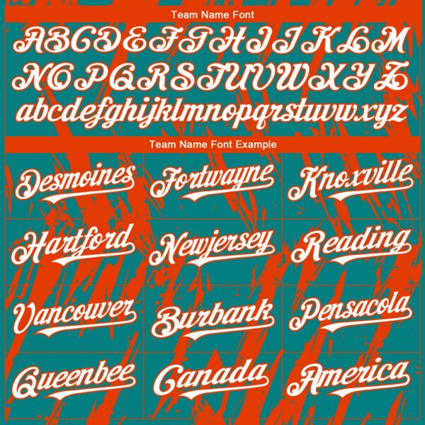 Custom Teal White-Orange Splatter Torn Sharp Brush Stroke Authentic Baseball Jersey