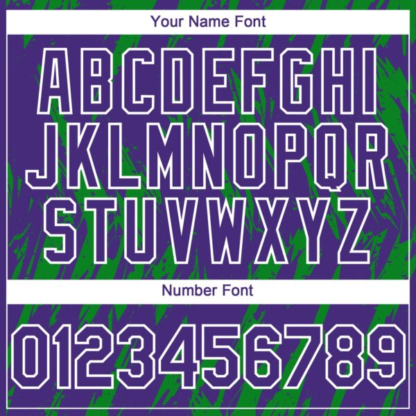 Custom Purple White-Grass Green Splatter Torn Sharp Brush Stroke Authentic Baseball Jersey