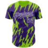 Custom Purple White-Neon Green Splatter Torn Sharp Brush Stroke Authentic Baseball Jersey