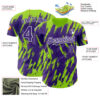 Custom Purple White-Neon Green Splatter Torn Sharp Brush Stroke Authentic Baseball Jersey