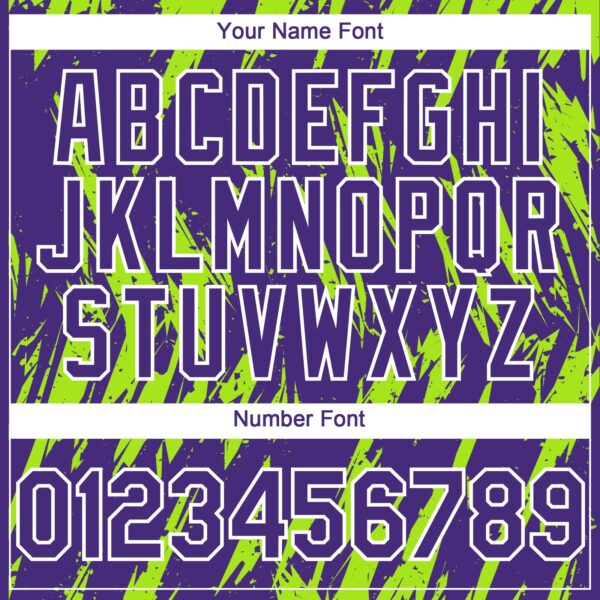 Custom Purple White-Neon Green Splatter Torn Sharp Brush Stroke Authentic Baseball Jersey