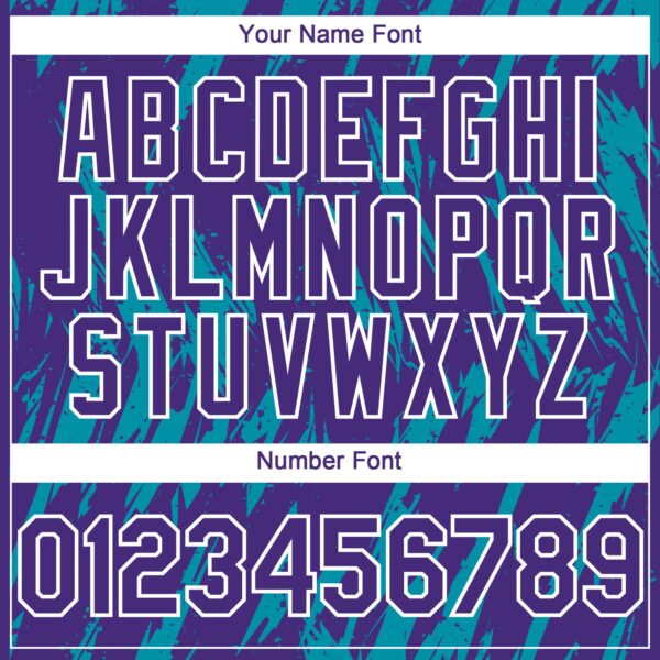 Custom Purple White-Teal Splatter Torn Sharp Brush Stroke Authentic Baseball Jersey