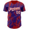 Custom Purple White-Red Splatter Torn Sharp Brush Stroke Authentic Baseball Jersey