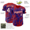 Custom Purple White-Red Splatter Torn Sharp Brush Stroke Authentic Baseball Jersey