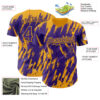 Custom Purple Gold Splatter Torn Sharp Brush Stroke Authentic Baseball Jersey