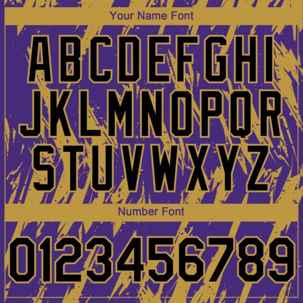 Custom Purple Old Gold Splatter Torn Sharp Brush Stroke Authentic Baseball Jersey