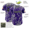 Custom Purple Gray Splatter Torn Sharp Brush Stroke Authentic Baseball Jersey