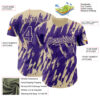 Custom Purple Cream Splatter Torn Sharp Brush Stroke Authentic Baseball Jersey