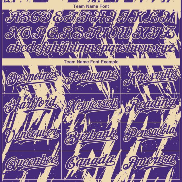 Custom Purple Cream Splatter Torn Sharp Brush Stroke Authentic Baseball Jersey