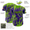 Custom Purple Neon Green Splatter Torn Sharp Brush Stroke Authentic Baseball Jersey