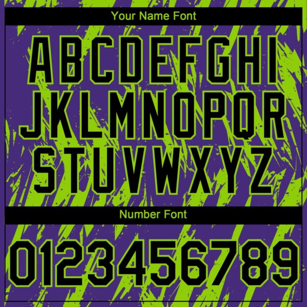 Custom Purple Neon Green Splatter Torn Sharp Brush Stroke Authentic Baseball Jersey